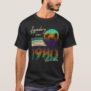 40th Birthday Men Legendary Since December 1980 T-Shirt