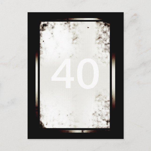 40th Birthday Minimalist Postcard (Front)