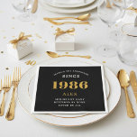 40th Birthday Name 1986 Black Gold Elegant Chic Napkin<br><div class="desc">Premium 40th Birthday Black and Gold Personalized Paper Napkins - Celebration Elegance. Celebrate a milestone birthday in style with our chic, premium-quality, 40th Birthday Paper Napkins. Exquisitely designed with a striking black and gold color scheme, these napkins add a touch of luxury and sophistication to any 40th birthday bash. Express...</div>