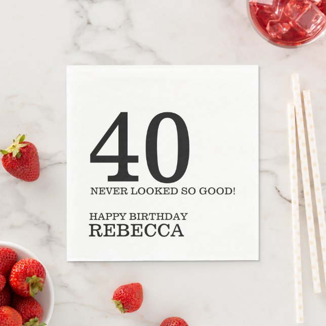 40th Birthday Napkin (Insitu)