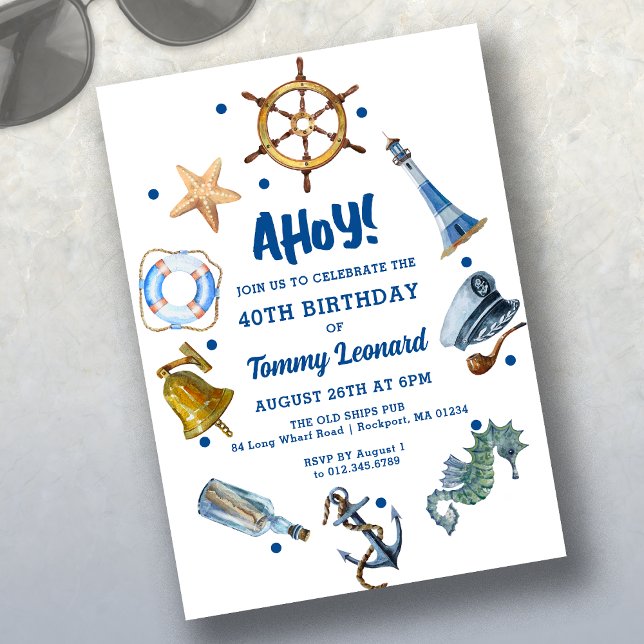 40th Birthday Nautical Summer 2024 Invitation (Creator Uploaded)