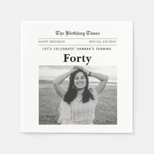 40th Birthday Newspaper Napkin
