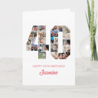 40th Birthday Number 40 Photo Collage Personalised