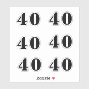 40th Birthday Number Forty Custom Age Colour Black
