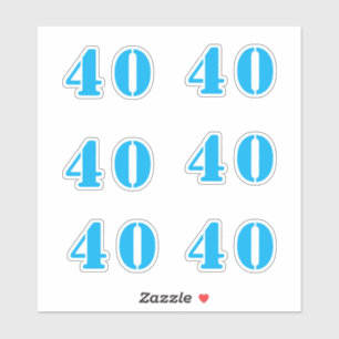 40th Birthday Number Forty Custom Age Colour Blue