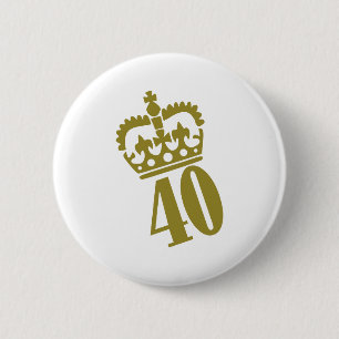 40th Birthday - Number – Fourty 6 Cm Round Badge