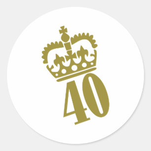 40th Birthday - Number – Fourty Classic Round Sticker