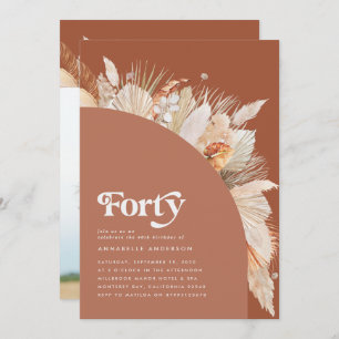 40th birthday pampas grass terracotta modern arch 