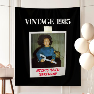 40th Birthday Party Banner Hello Forty Birthday Tapestry