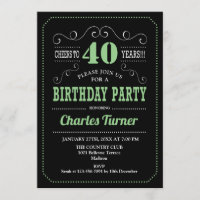 40th Birthday Party - Black Green