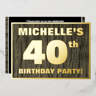 40th Birthday Party: Bold, Faux Wood Grain Pattern