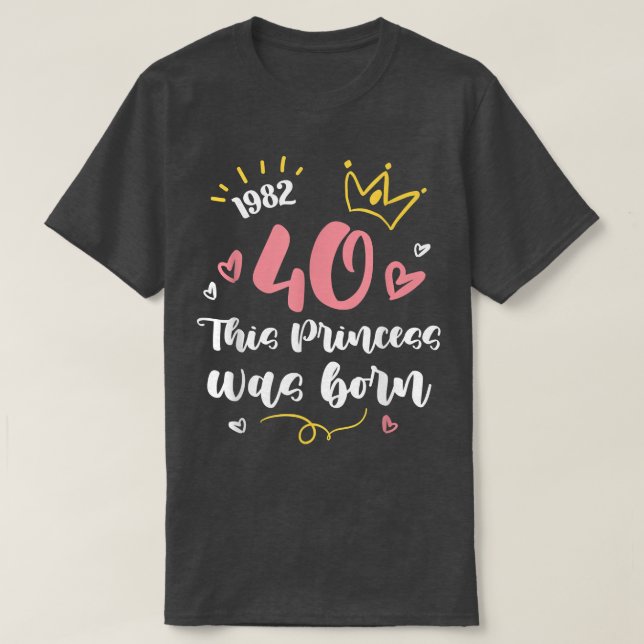 40th Birthday Party Cake Crown Fairy Tale Princess T-Shirt (Design Front)