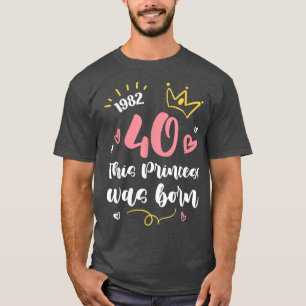 40th Birthday Party Cake Crown Fairy Tale Princess T-Shirt