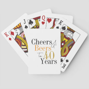 40th Birthday Party Cheers Beer Minimal Playing Cards