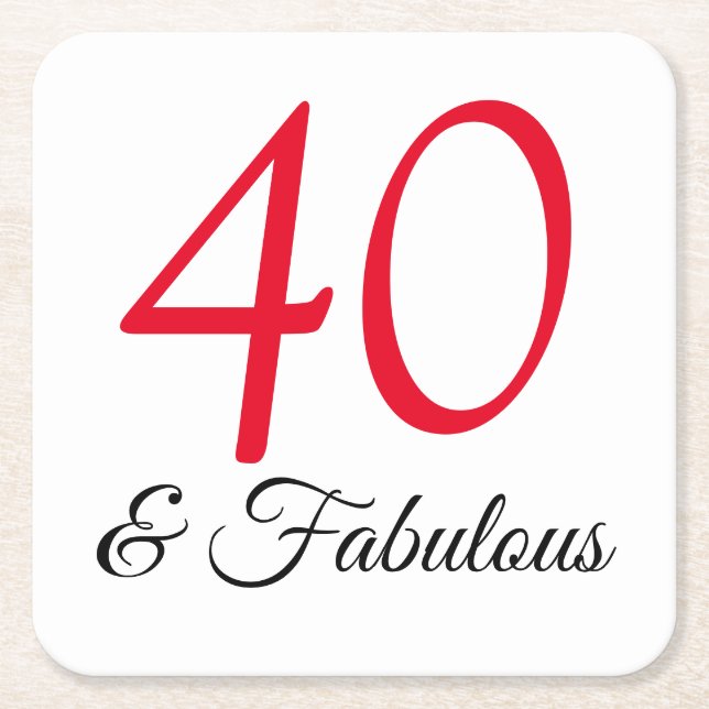 40th birthday party coaster (Front)
