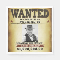 40th Birthday Party Cowboy Theme Wanted Poster