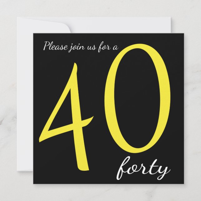 40th Birthday Party  | DIY Text Invitation (Front)