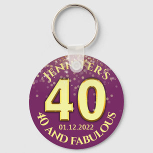 40th Birthday party favour Key Ring