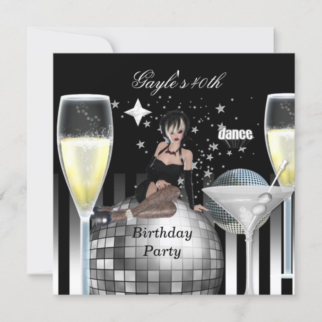 40th Birthday Party Girls Night Out Champagne Invitation (Front)