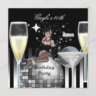 40th Birthday Party Girls Night Out Champagne Invitation