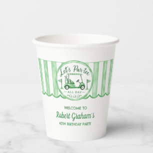 40th Birthday Party Golf Theme Let's Par-tee Paper Cups