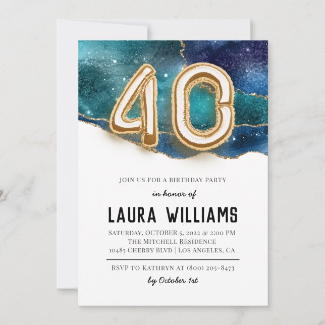 40th Birthday Party Invitation (Front)