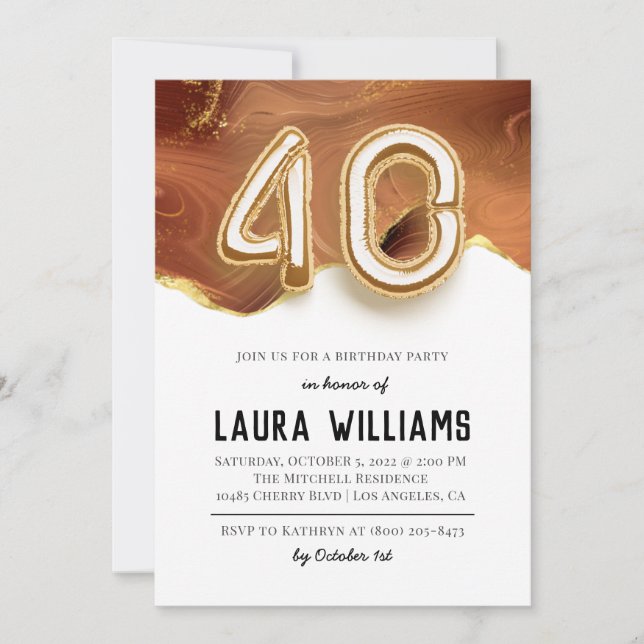 40th Birthday Party Invitation (Front)
