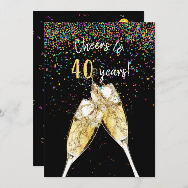 40th Birthday party Invitation (Front/Back)