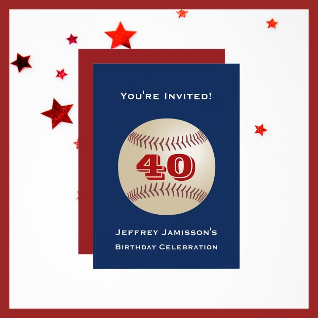 40th Birthday Party Invitation Baseball (Creator Uploaded)