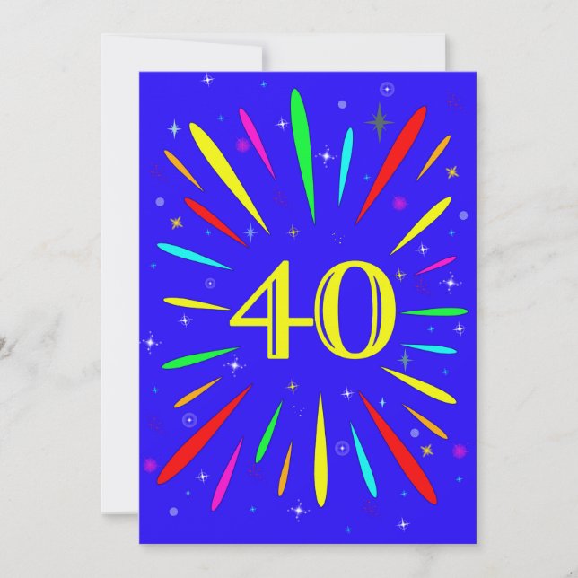 40th Birthday Party Invitation Explosion  (Front)