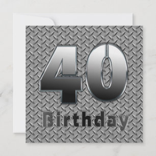 40th BIRTHDAY PARTY INVITATION - METAL