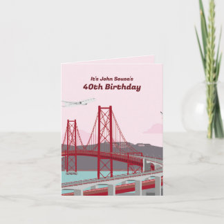 40th Birthday Party Lisbon Bridge at sunset Invitation