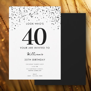 40th Birthday Party Look Who's 40 Modern  Invitation