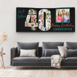 40th Birthday Party Look Who's 40 Photo Collage  Banner<br><div class="desc">Custom 40th birthday banner which you can personalise with a name and some of your favourite photos. The photo template displays your pictures in a photo collage which forms the number 40 as well as one main square picture. The design reads "look who's 40 Happy Birthday [your name]".</div>