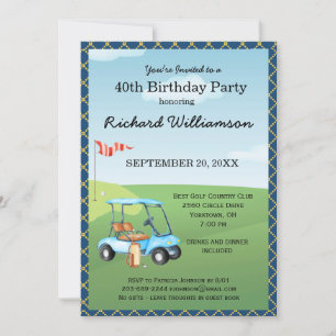 40th Birthday Party Men's Golf Theme Party   Invitation