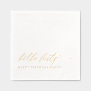 40th Birthday Party Modern Elegant Gold Foil Napkins