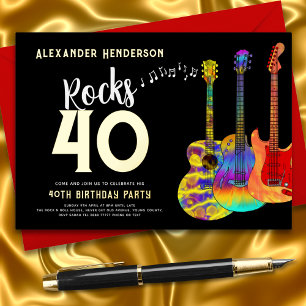 40th Birthday Party Music Rocks 40 Gold