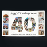 40th Birthday Party Number 40 Photo Collage Banner<br><div class="desc">Mark forty years of wonderful memories and adventures with this captivating 40th Birthday Number Photo Collage. This customisable template is the perfect blend of creativity and sentiment, allowing you to create a truly memorable gift for your loved one's special day. Capture the essence of incredible years in a single masterpiece...</div>
