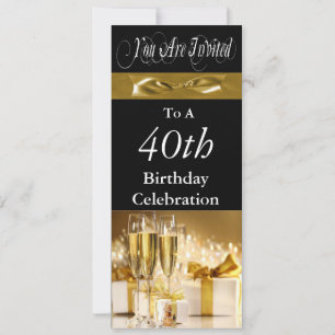 40th Birthday Party Personalised Invitation