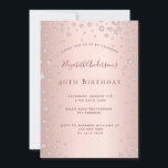 40th birthday party rose gold diamond invitation<br><div class="desc">A modern,  stylish and glamourous invitation for a woman's 40th birthday party.  A rose gold background with an elegant faux rose gold diamonds. The name is written with a modern dark rose gold coloured hand lettered style script.  Templates for your party details.</div>