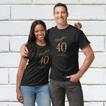 40TH Birthday Party T-Shirt<br><div class="desc">A 40th birthday is a milestone that deserves to be celebrated in style. This unique and chic t-shirt from Zazzle has a black and gold elegant design that is sure to turn heads. Perfect for any stylish event, the shirt will help commemorate this special moment in your life. Make the...</div>