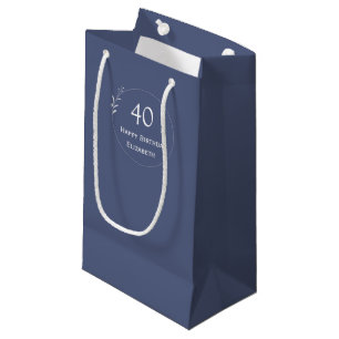 40th Birthday Personalised Blue Small Gift Bag