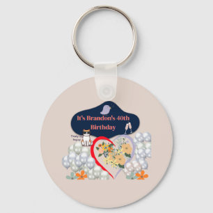 40th Birthday Personalised Keychain