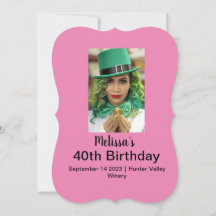40th Birthday Personalised Photo pink
