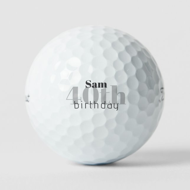 40th Birthday Personalised Titleist Pro V1 Golf Balls (Front)