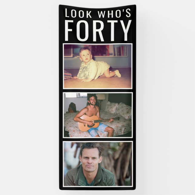 40th Birthday Photo Banner (Vertical)