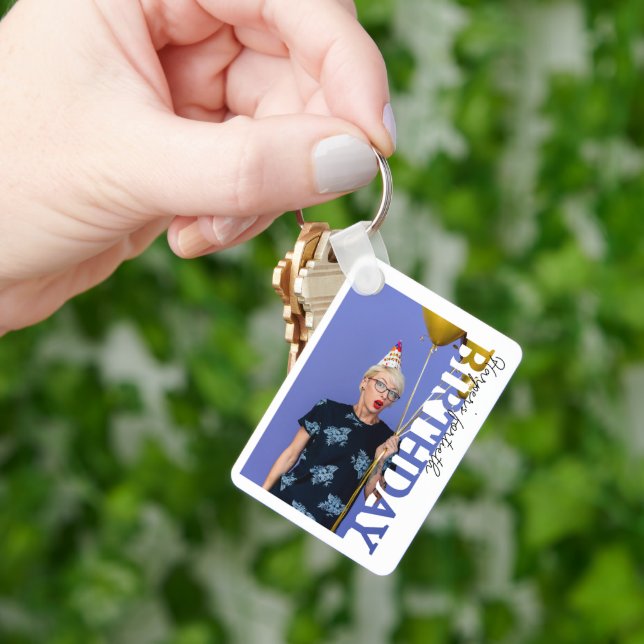 40th Birthday Photo college Party  Key Ring (Hand)