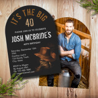 40th Birthday Photo Cowboy Hat Boots Masculine