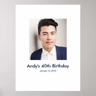 40th Birthday photo custom Sign In Party Board