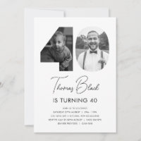 40th Birthday Photo Invitation